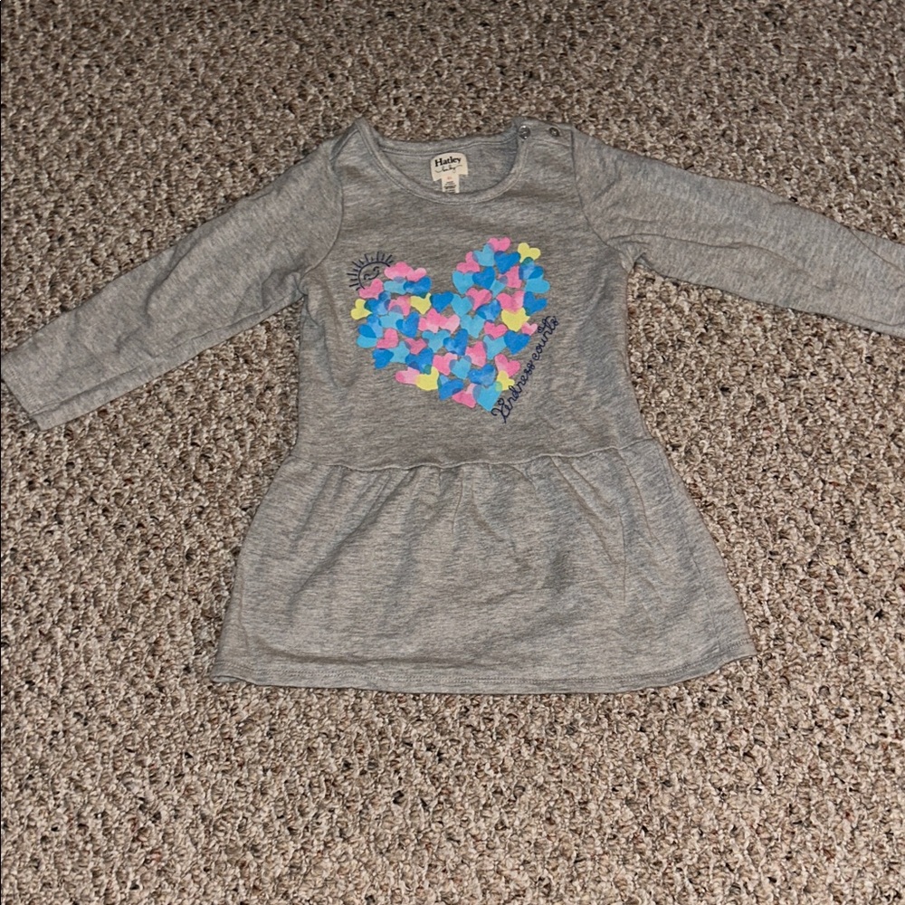 Hatley Gray Dress with Colorful Heart Design